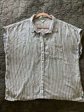 Orvis Blue & White Striped Button-Down Women's Shirt